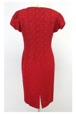 Lafayette 148 - Red Eyelet Cotton Dress Sz 6