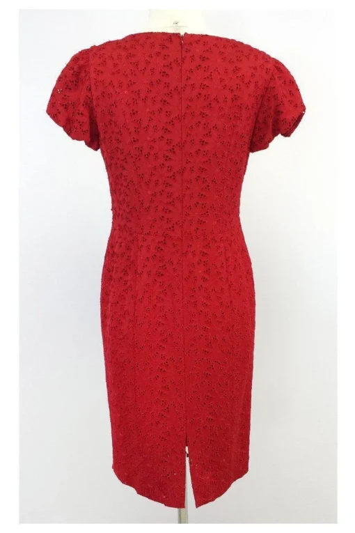 Lafayette 148 - Red Eyelet Cotton Dress Sz 6
