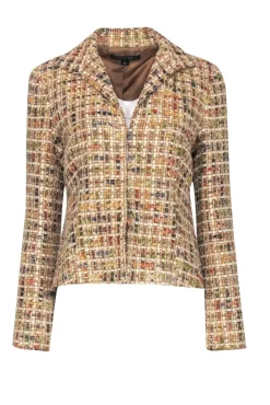 Lafayette 148 - Tan Cropped Tweed Blazer Sz 6