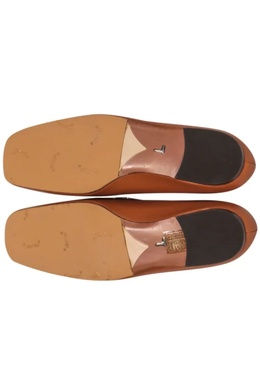 Lafayette 148 - Tan Leather Loafer w/ Gold Toe Detail Sz 5