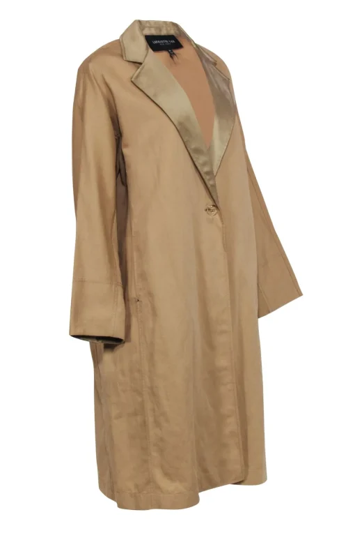 Lafayette 148 - Tan Trench Coat w/ Notch Collar Sz M