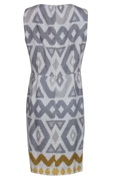 Lafayette 148 - Taupe Printed Sleeveless Sheath Dress Sz 12
