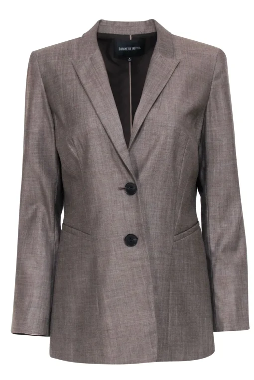 Lafayette 148 - Taupe Wool Blend Two Button Blazer Sz 8
