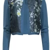Lafayette 148 - Teal Floral Brocade Cardigan Sz M