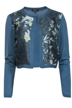 Lafayette 148 - Teal Floral Brocade Cardigan Sz M