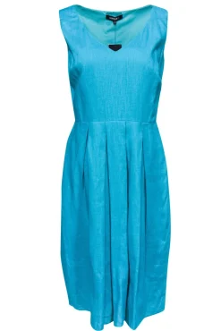 Lafayette 148 - Teal Linen Fit & Flare Dress Sz 8