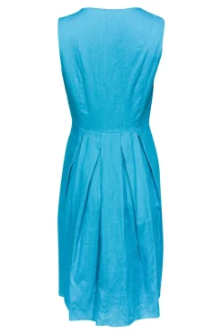 Lafayette 148 - Teal Linen Fit & Flare Dress Sz 8