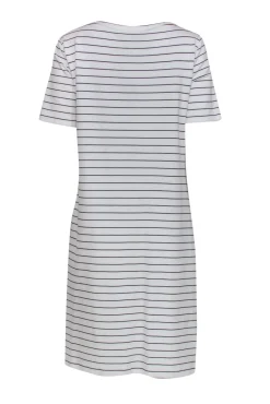 Lafayette 148 - White & Black Striped Tied T-Shirt Dress Sz M