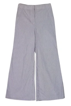 Lafayette 148 - White & Grey Striped Wide Leg Pants Sz 6