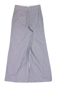 Lafayette 148 - White & Grey Striped Wide Leg Pants Sz 6