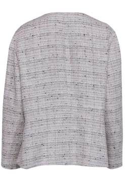 Lafayette 148 - White, Grey, & Beige Tweed Zip Up Jacket Sz 16W