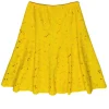 Lafayette 148 - Yellow Floral Eyelet Flared Midi Skirt Sz 6