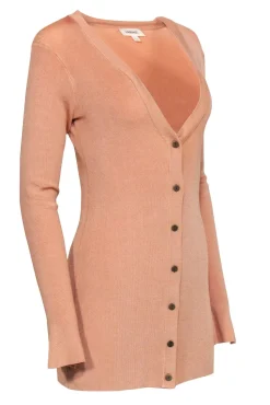 L'Agence - Beige Ribbed Knit Cardigan Sz XS