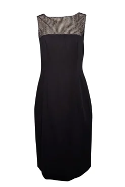 L'Agence - Black Sheath Dress w/ Rhinestone Embellishment Sz 8