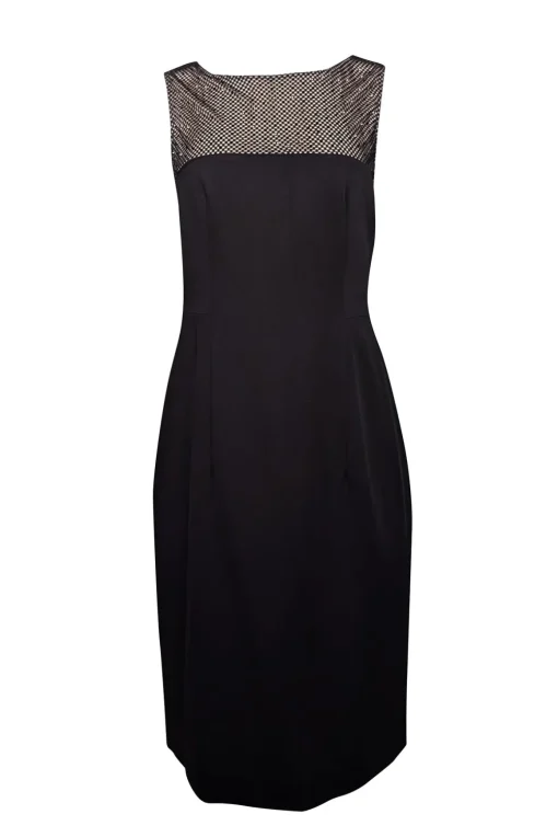 L'Agence - Black Sheath Dress w/ Rhinestone Embellishment Sz 8