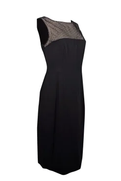 L'Agence - Black Sheath Dress w/ Rhinestone Embellishment Sz 8