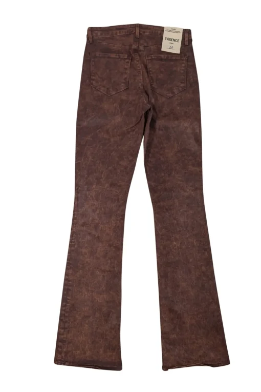 L'Agence - Brown Selma Coated Bootcut Jeans Sz 8