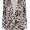 L'Agence - Cheetah Print Silk Double Breasted Blazer Sz 4