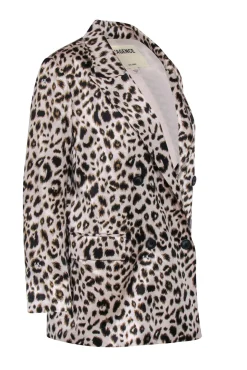 L'Agence - Cheetah Print Silk Double Breasted Blazer Sz 4