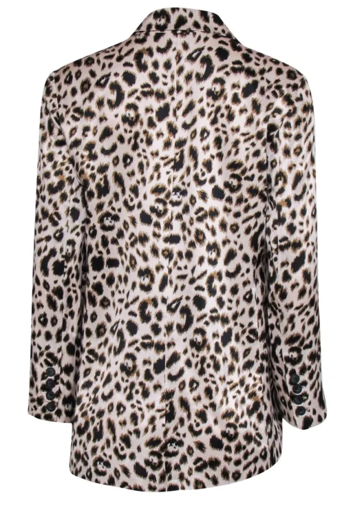 L'Agence - Cheetah Print Silk Double Breasted Blazer Sz 4