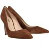 L'Agence - Chestnut Tan Suede Pointed Toe Heels Sz 8.5