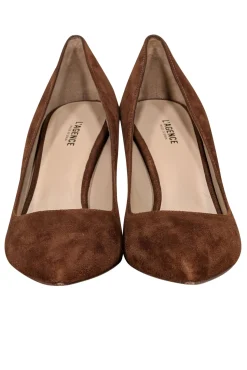 L'Agence - Chestnut Tan Suede Pointed Toe Heels Sz 8.5
