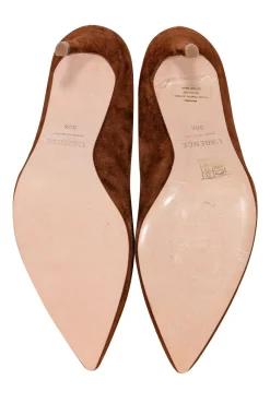 L'Agence - Chestnut Tan Suede Pointed Toe Heels Sz 8.5
