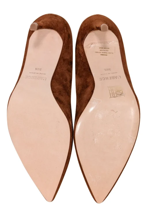L'Agence - Chestnut Tan Suede Pointed Toe Heels Sz 8.5