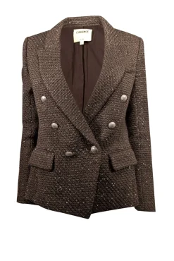 L'Agence - Dark Olive Green & Metallic Textured Blazer Sz 6