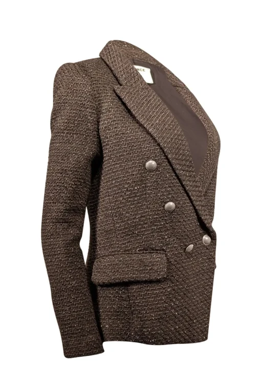 L'Agence - Dark Olive Green & Metallic Textured Blazer Sz 6