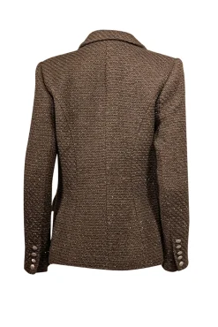 L'Agence - Dark Olive Green & Metallic Textured Blazer Sz 6