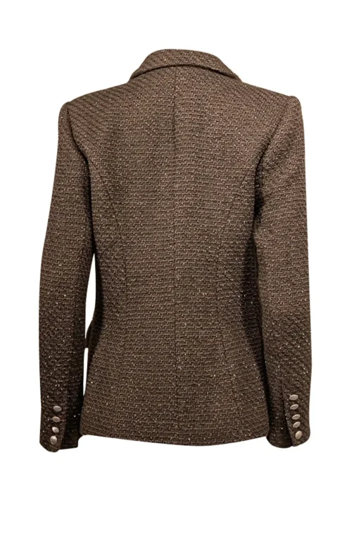 L'Agence - Dark Olive Green & Metallic Textured Blazer Sz 6