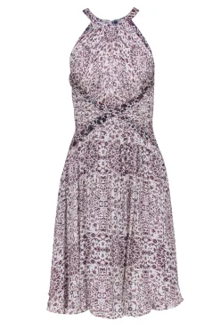 L'Agence - Ivory Halter Neck Printed Dress Sz 0