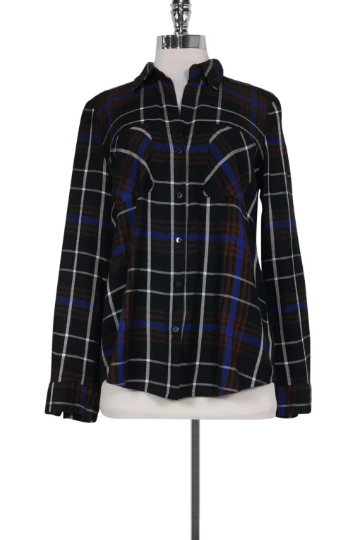 L'Agence - Multi Plaid Denise Shirt Sz XS
