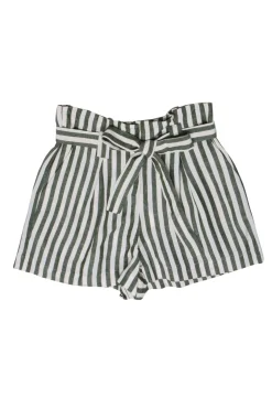 L’Agence - Olive Green Stripe Shorts Sz 2