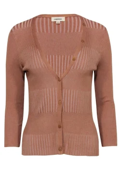 L'Agence - Tan Ribbed Cardigan Sz S