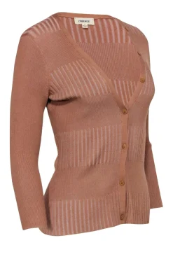 L'Agence - Tan Ribbed Cardigan Sz S