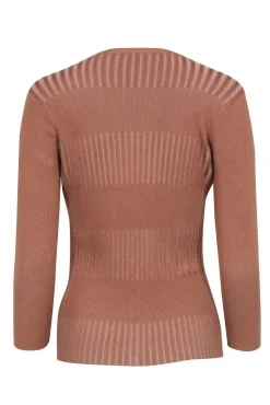L'Agence - Tan Ribbed Cardigan Sz S