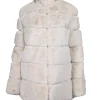 Lamarque - Cream Faux Fur Coat Sz S