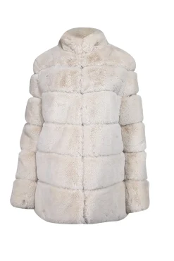 Lamarque - Cream Faux Fur Coat Sz S