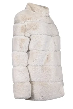 Lamarque - Cream Faux Fur Coat Sz S