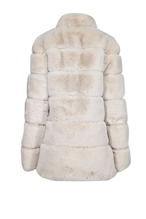 Lamarque - Cream Faux Fur Coat Sz S