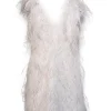 Lamarque - White Feather "Alena" Mini Dress Sz S