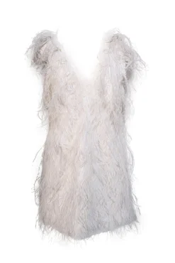Lamarque - White Feather "Alena" Mini Dress Sz S