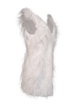 Lamarque - White Feather "Alena" Mini Dress Sz S