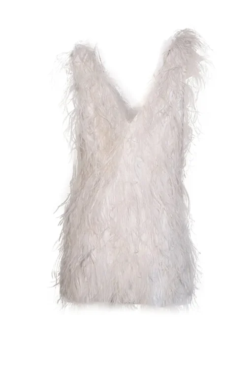 Lamarque - White Feather "Alena" Mini Dress Sz S