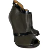 L.A.M.B. - Olive Green & Black Open Toe Booties Sz 7