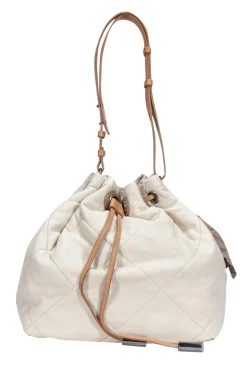 Lanvin - Cream Quilted Leather Bucket Bag