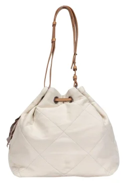 Lanvin - Cream Quilted Leather Bucket Bag