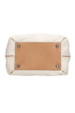 Lanvin - Cream Quilted Leather Bucket Bag